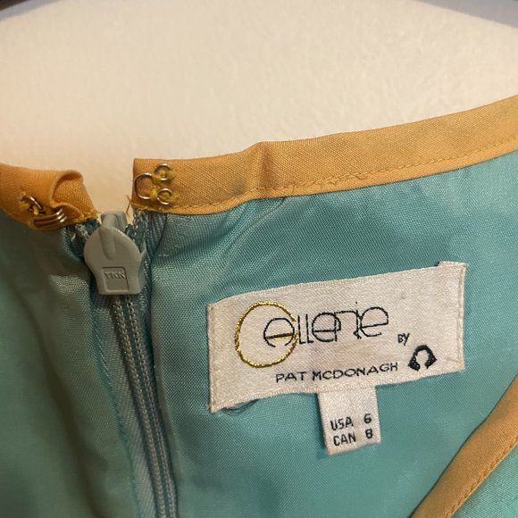 Vintage 60s Mod Cut-out Raw Silk Dress - Picture 4 of 6